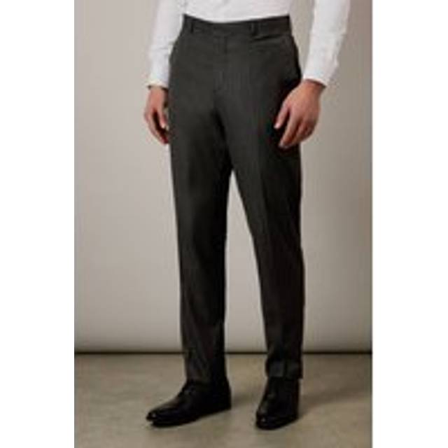 Mens Grey Herringbone Slim Fit Suit Trousers - 34S