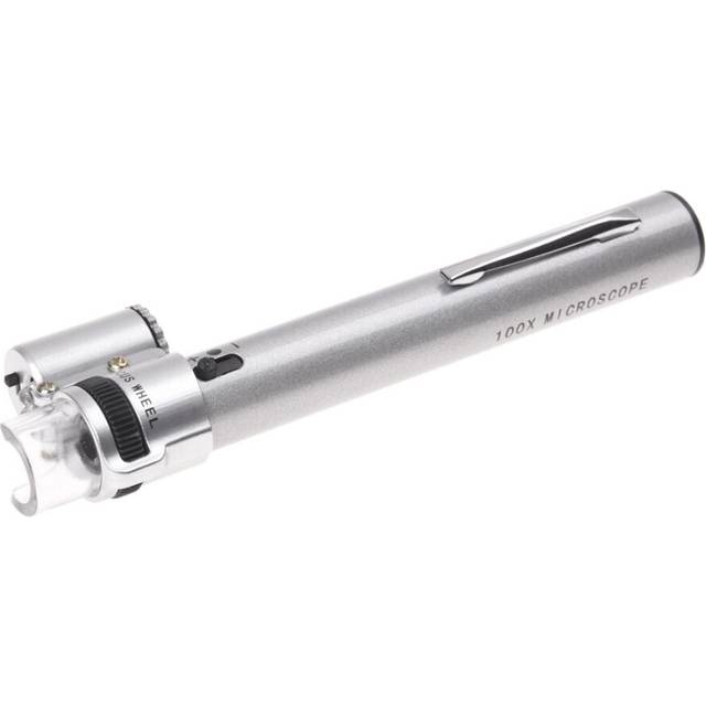 100X Jewelry Gem Handheld Pocket LED Lights miniscope Loupe Magnifier Pen Zoom