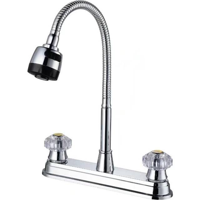 Kitchen Sink Faucet with Pull Down Sprayer Cold and Hot Water Brushed Stainless Steel Faucet Water