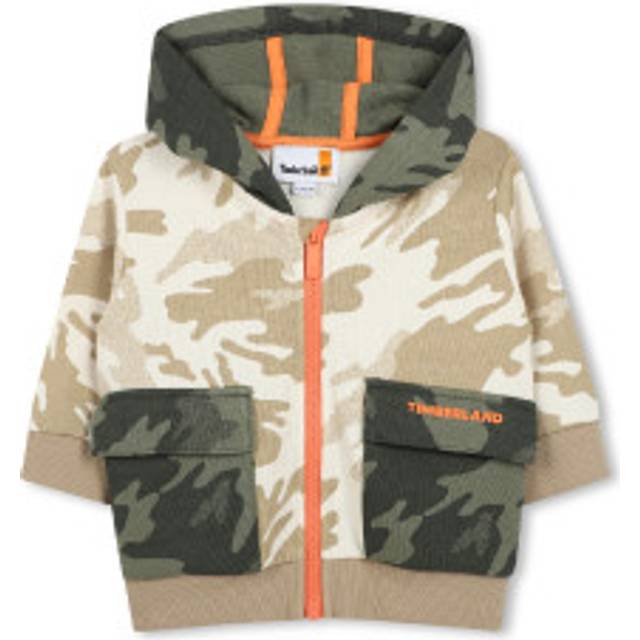 Timberland Baby Camo Zipped Hoodie, Cream