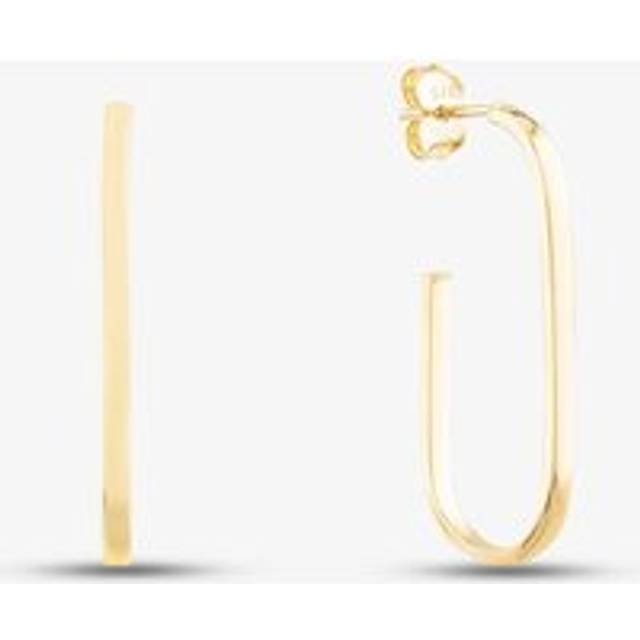 9ct Yellow Gold Open Oval 3/4 Hoop Earrings GE2407