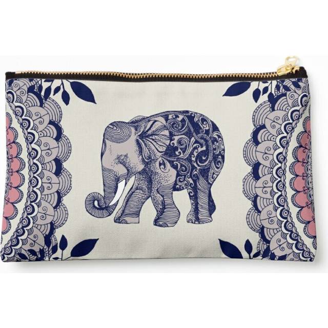 Makeup Bag Pretty Pink Elephant  Cosmetic Organizer Tyvek Paper Bags Zipper Pouch