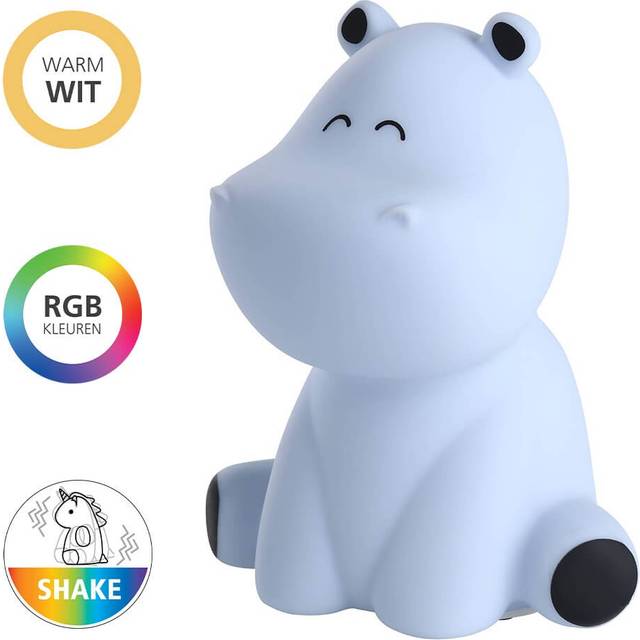 EGLO Castellino Rechargeable LED Touch Hippo Night Light - Black