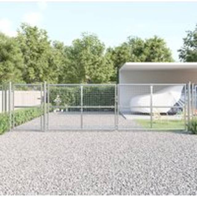Mesh Garden Gate Silver 500x175 cm Galvanised Steel - One Size