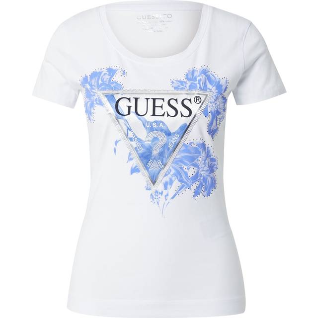 Floral triangle T-shirt for women Guess - Blanc