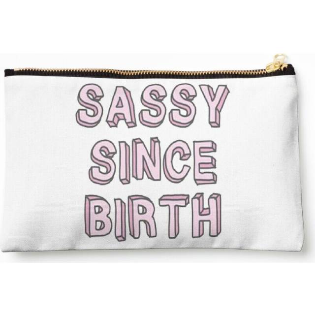 Makeup Bag Sassy Since Birth Cosmetic Organizer Tyvek Paper Bags Zipper Pouch