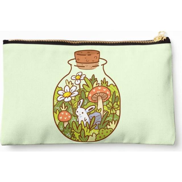 Makeup Bag Bunny in a Bottle Cosmetic Organizer Tyvek Paper Bags Zipper Pouch