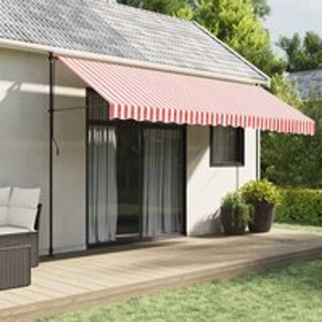 Replacement Fabric for Awning Red and White Stripe 4.5x3 m - One Size