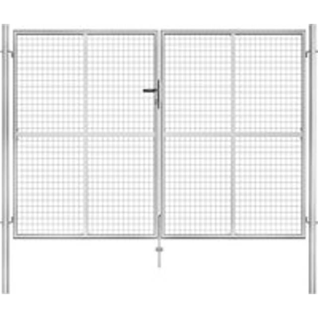 Garden Gate Galvanised Steel 306x225 cm Silver - One Size