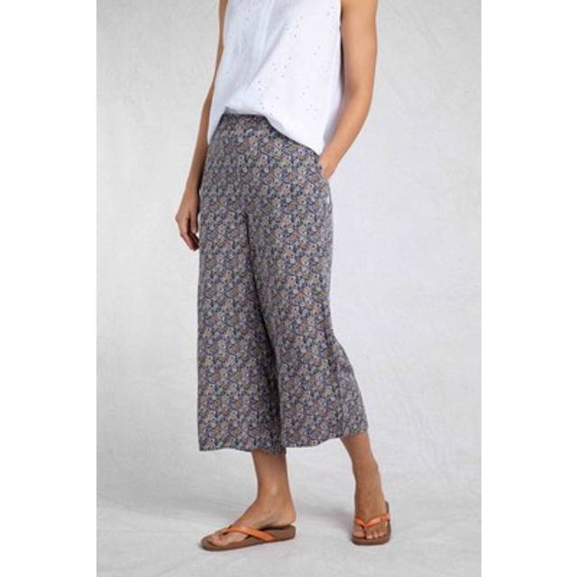 Sarita LivaEco™ Wide Leg Printed Viscose Trousers - Navy - 18
