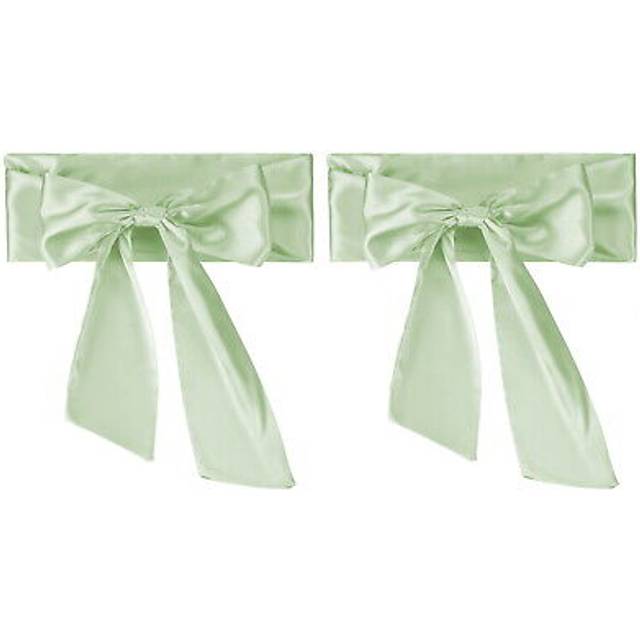 2 pcs satin sash belt wedding party bridal blank satin waist belts light green