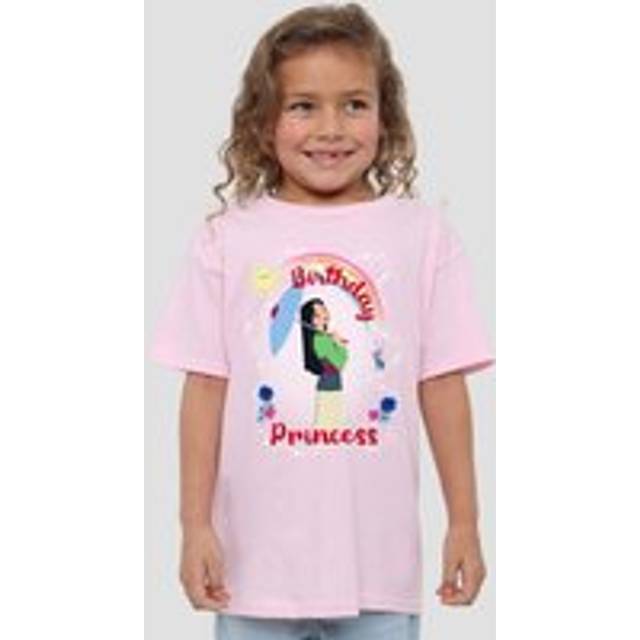 Mulan Birthday Princess And Her Lucky Cricket Kids T-Shirt Pink - 3-4 Years