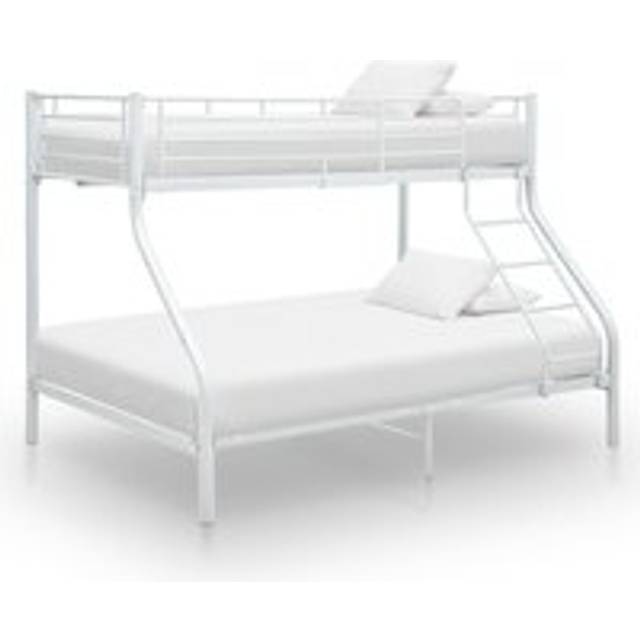 Bunk Bed Frame White Metal 140x200 cm/90x200 cm - One Size