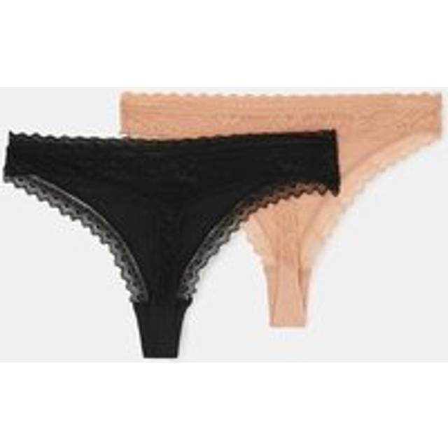 2-Pack Lace-trim Thongs Multi, Size: XL - Accessorize