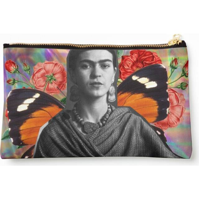 Makeup Bag FRIDA COLLAGE Cosmetic Organizer Tyvek Paper Bags Zipper Pouch