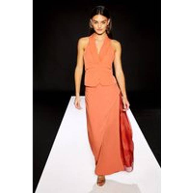 Runway 1.8.1.8 Organza Panelled Maxi Skirt - Orange - 12