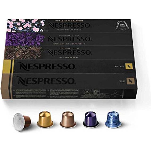 50 NESPRESSO COFFEE CAPSULES (10 x VOLLUTO, 10 x ROMA, 10 x COSI, 10 x VIVALTO LUNGO, 10 x ARPEGGIO)