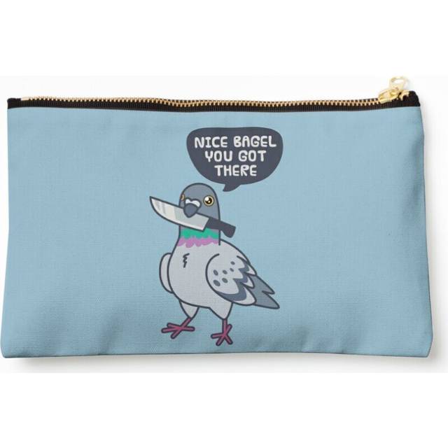 Makeup Bag Cute Pigeon With A Knife Cosmetic Organizer Tyvek Paper Bags Zipper Pouch