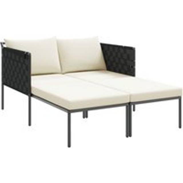 Sunbed with Cushions 2-Person Anthracite 115x153x69,5 cm Steel - Multi - One Size
