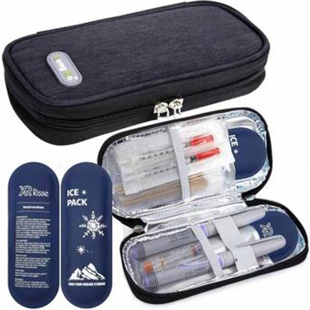 SHEIN Insulin Cooler Travel Case - Travel Medicine Cooler Bag For Insulin And Diabetes Supplies Travel, Insulin Case With 2  Ice Pack