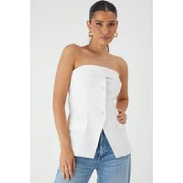 Womens Tailored Bandeau Top - White - 8