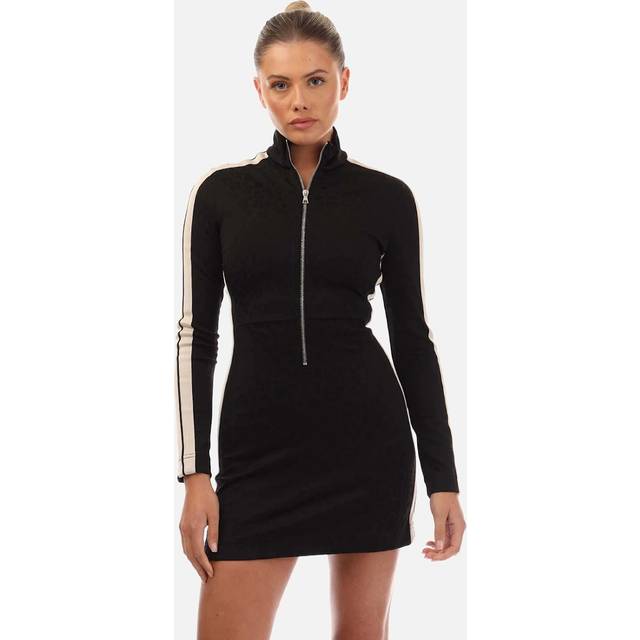 Palm Angels Jacquard Leopard Track Mini Dress - Black