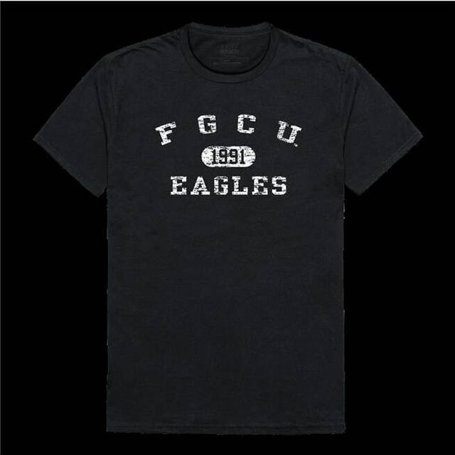 W Republic 574-303-BLK-04 Florida Gulf Coast University Eagles Distressed Arch College T-Shirt, Black - Extra Large