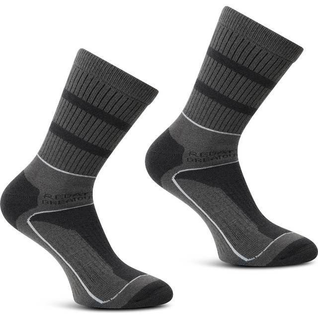 Regatta 2 Pack Samaris 3 Season Sock Granite Grey, Size: UK 9-12 - Uk 9-12