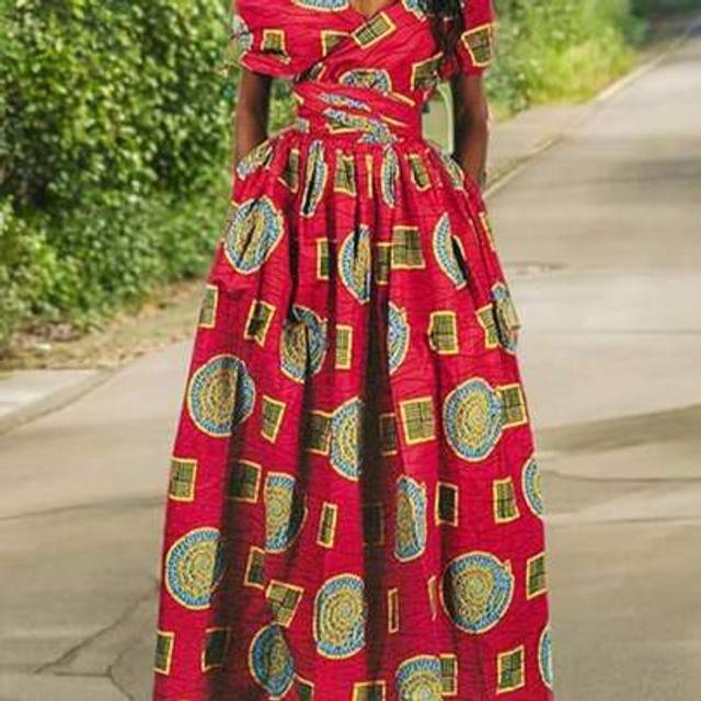 SHEIN Women&#39;s Sexy Boho African Dress Long Maxi Dress V-Neck Multi-Way Dress Pleated Dresses Floral Print