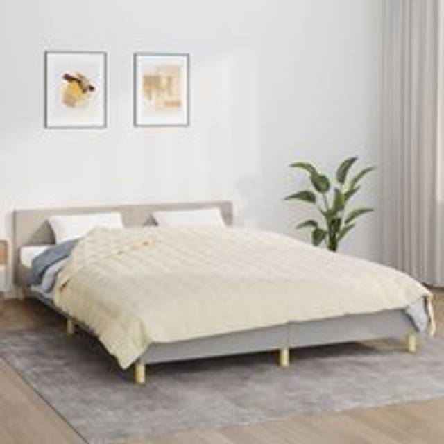 Weighted Blanket Light Cream 220x230 cm King 15 kg Fabric - One Size