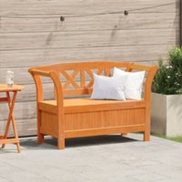 Garden Storage Bench Acacia 119x76x44 cm Solid Wood Pine - Brown - One Size