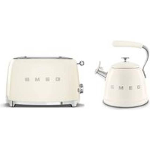 WKF01, TSF01 Retro Bundle - WKF01 Whistling Stovetop Kettle & TSF01 2-Slice Toaster Set - White - One Size