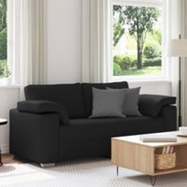 Black Loveseat Sofa - 140 cm Fabric - One Size