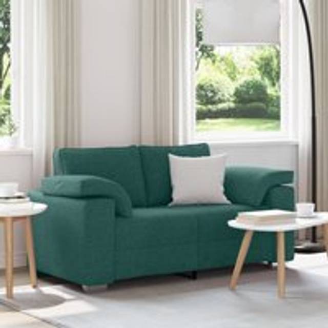 Dark Green Loveseat Sofa 120 cm Fabric - One Size