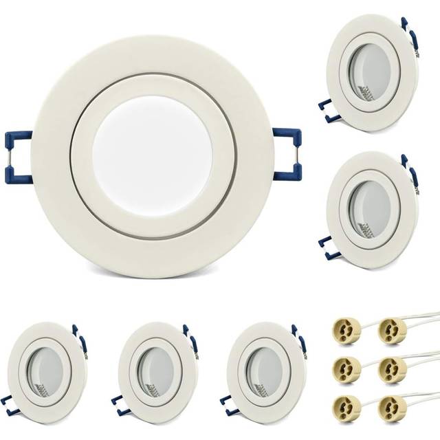 LED Recessed Ceiling Light Mounting Frame Waterproof IP44 for Wet Bathrooms incl GU10 Socket Downlight Frame for Ceiling Spotlight MR16 GU10 and