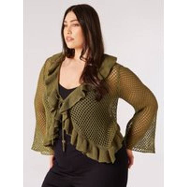 Apricot Women's Plus Size Curve Olive Knit Cardigan Curves New Look - UK 18