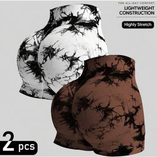 SHEIN Women&#39;s High Waist Tie Dye Sports Shorts, Summer Biker Shorts