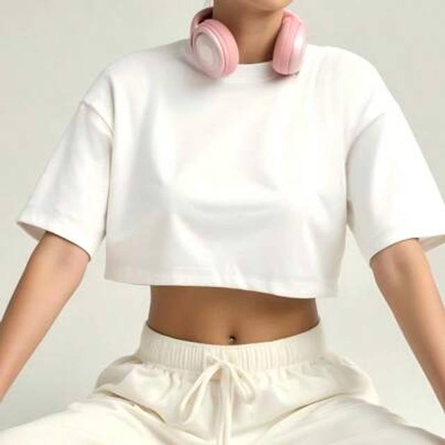 SHEIN Women&#39;s Round Neck Short Sleeve Loose Fit Crop T-Shirt For Spring/Summer,Casual/Simple/Elegant/Sexy/Street/Y2K Style,For Outfit/Office/Home/Street,Cut