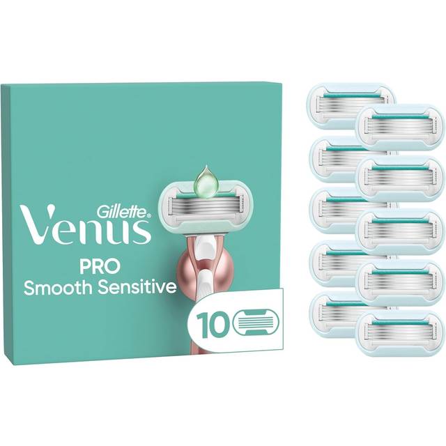 Ersättningsblad för Gillette Venus Deluxe Smooth Sensitive rakapparat för kvinnor, 10-pack, 5 blad för en längre långvarig, slät rakning