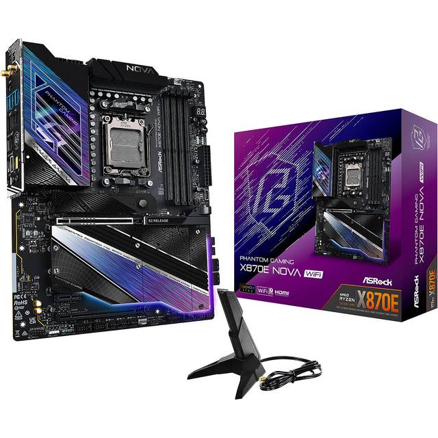 ASRock X870E Nova WiFi AMD Ryzen DDR5 WIFI 7 Motherboard - Socket AM5 - 90-MXBPX0-A0UAYZ