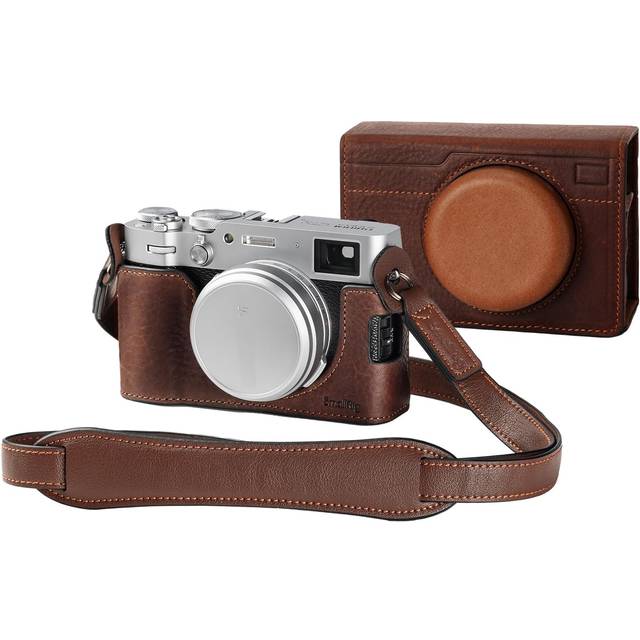 SMALLRIG Leather Case Kit för FUJIFILM X100VI, Including Leather Half Case, Flip Case Cover och Shoulder Strap, Genuine Leather Material, Portable och Protecting - 4558