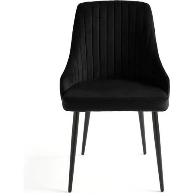 Shea Set of 2 Dining Chairs, Velvet - Black