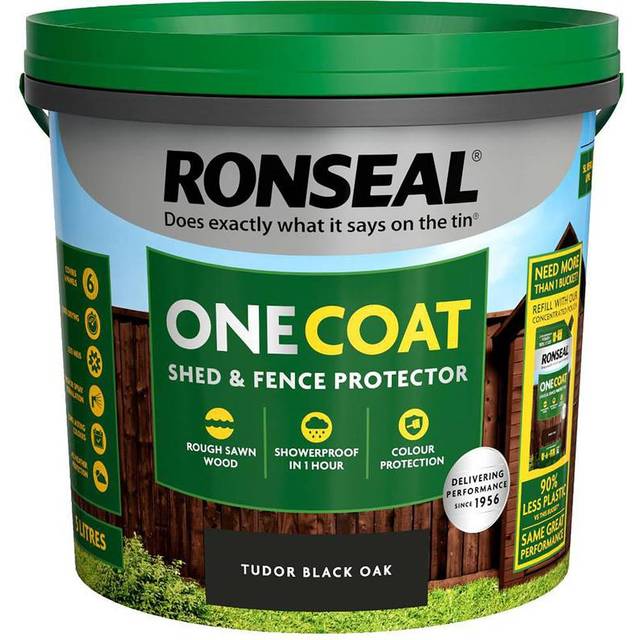 Ronseal One Coat Shed & Fence Protector 5L Tudor Black Oak