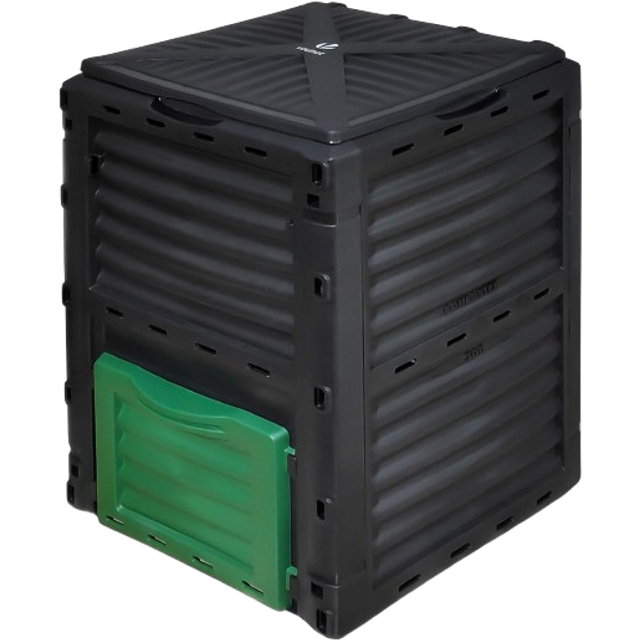 VOUNOT Compost Bin Garden, Plastic Composters Outdoor, Black and Green, 300L