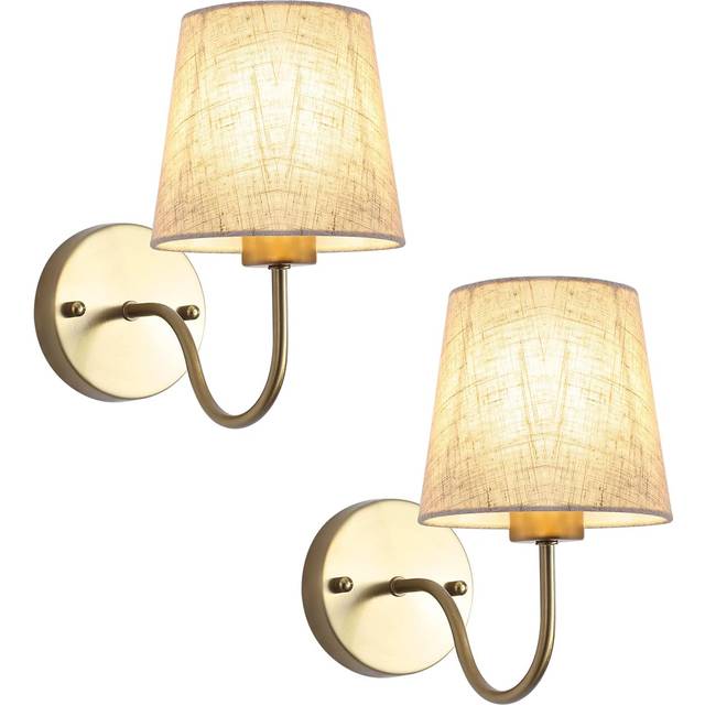 MRHYSWD Set of 2 Black and Gold Wall Lights for Living Room Bedrooms, Modern Wall Sconce Lights Indoor Wall Lighting Fixtures Vintage Wall Lamps for