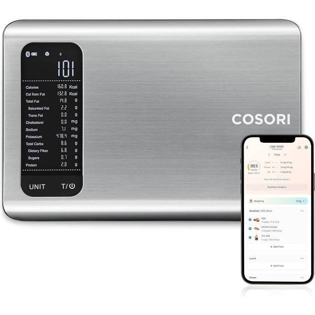 Smart Kitchen Scale with Nutritional Calculator, Food Nutrition Scale with 19 Nutrients Tracking, Calorie Counting for Weight Loss, Free App&Bluetooth