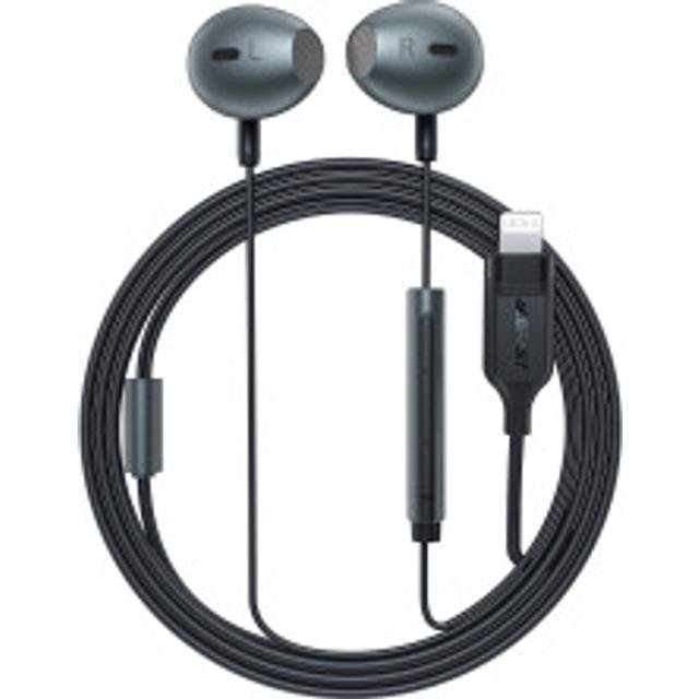 In-ear hörlurar för iPhone iPad med Lightning-kontakt 1,2 m svart