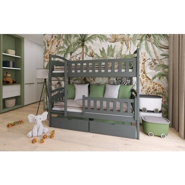 Arte-n Ignas Wooden Bunk Bed With Storage, Grey