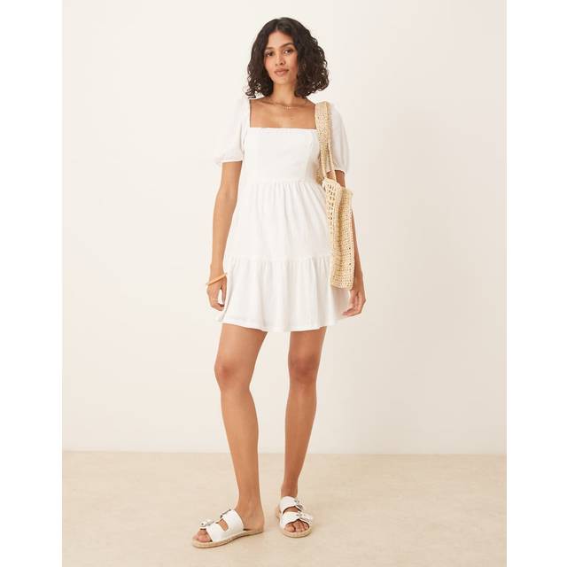 Gina Tricot-Tie back mini dress-miniklänningar-Vit-S-Dam