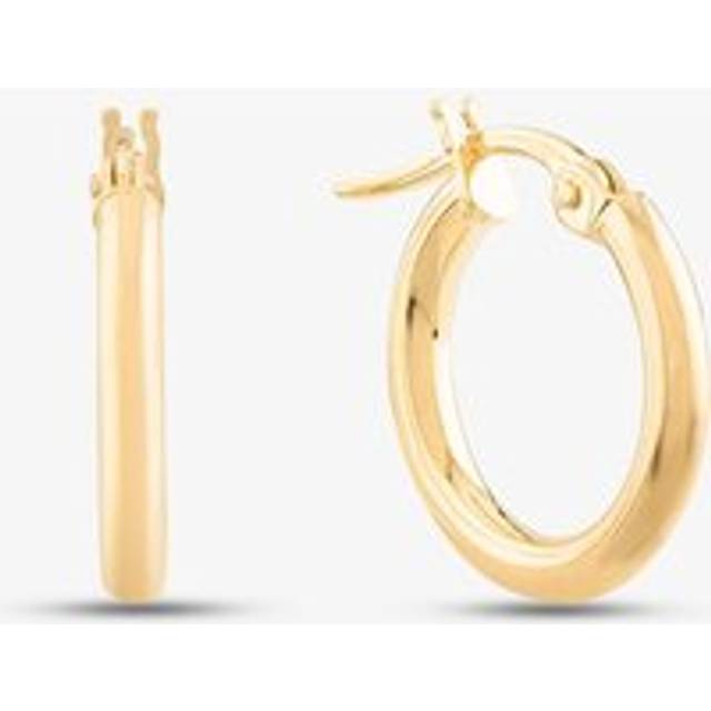 9ct Yellow Gold 14mm Tube Hoop Earrings E550